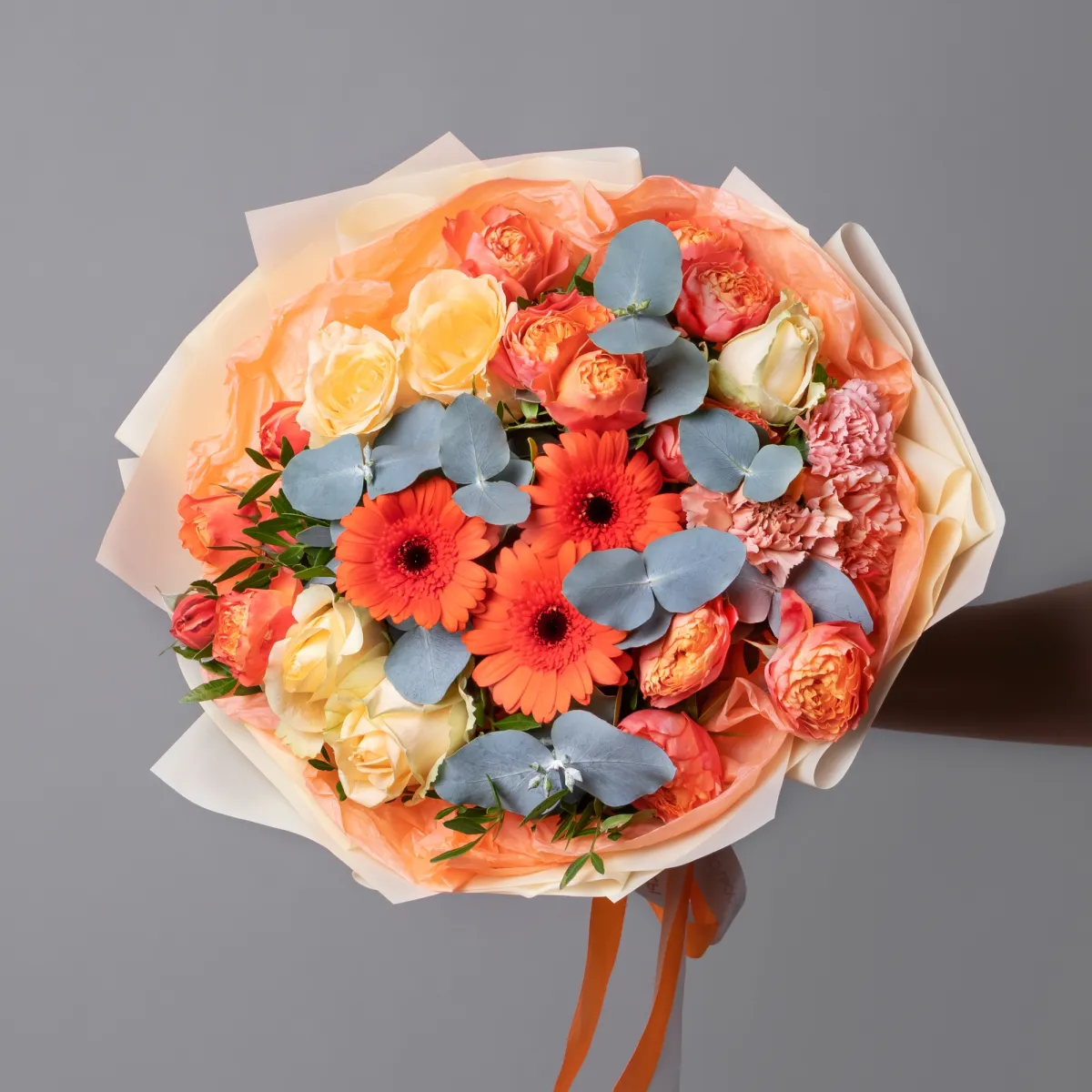 Флористический букет "Огненный закат"_1