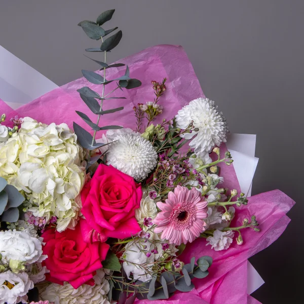 Флористический букет "Розовая вспышка"_4