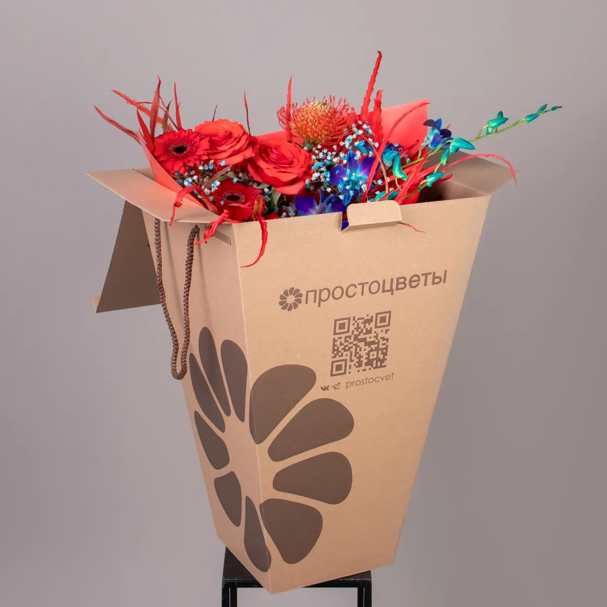 Флористический букет "Ночное пламя"_6