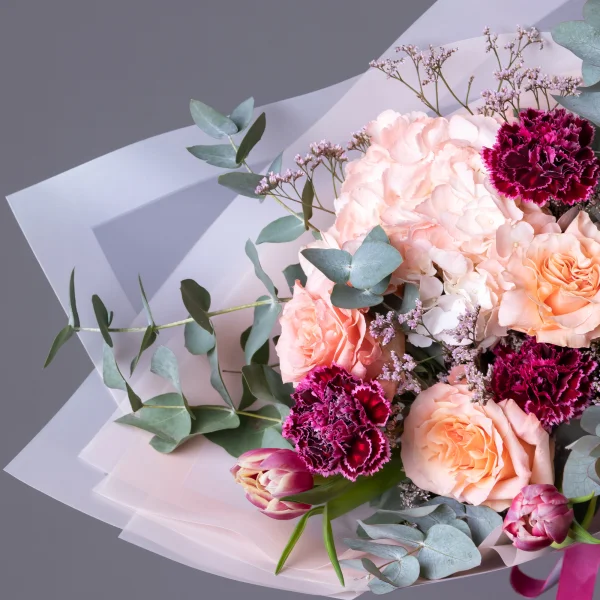 Флористический букет "Винный персик"_2