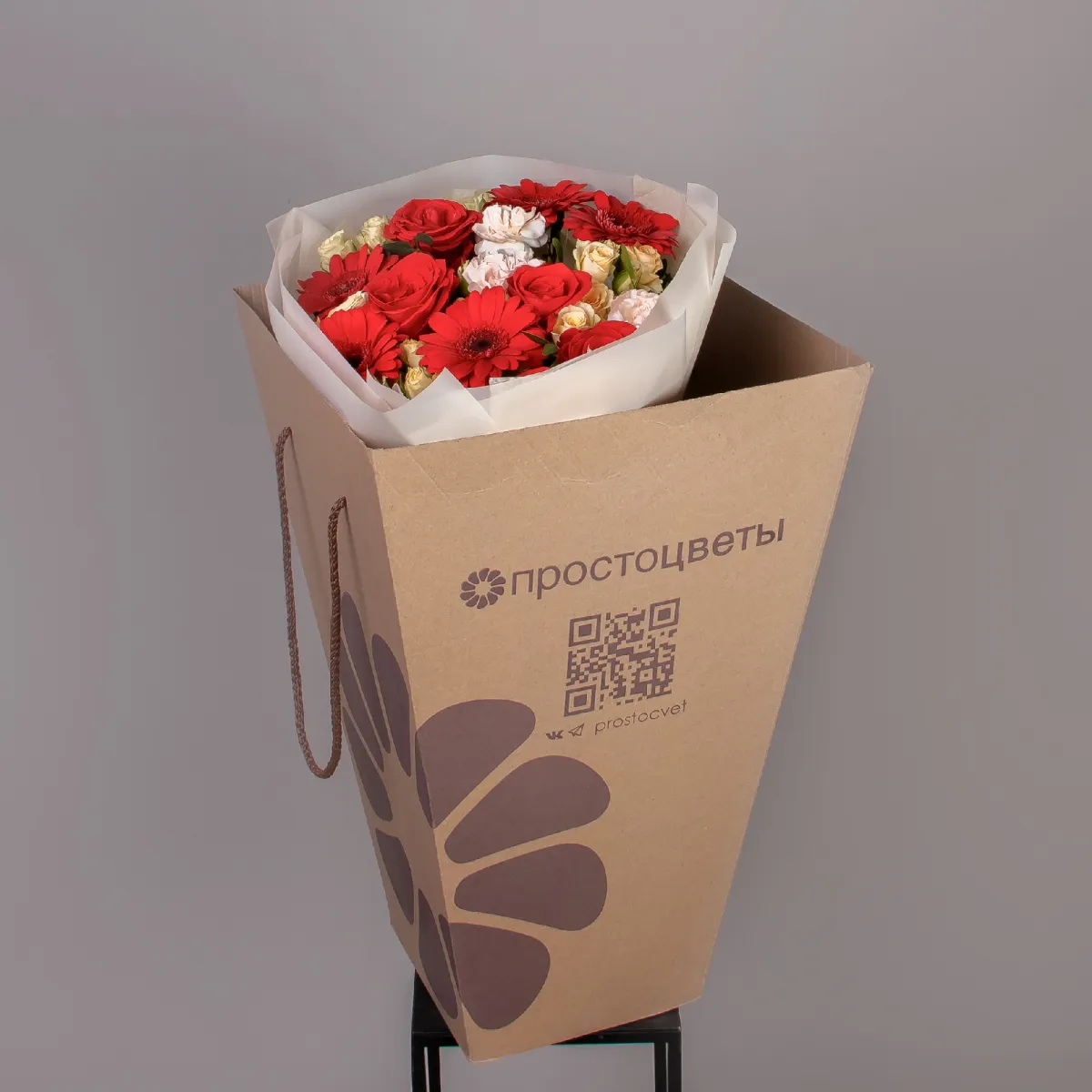 Флористический букет "Яркая мозаика" М_5