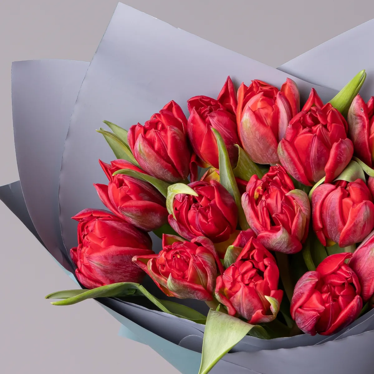 Флористический букет "Тюльпан, 15 шт, ду Красный" _3