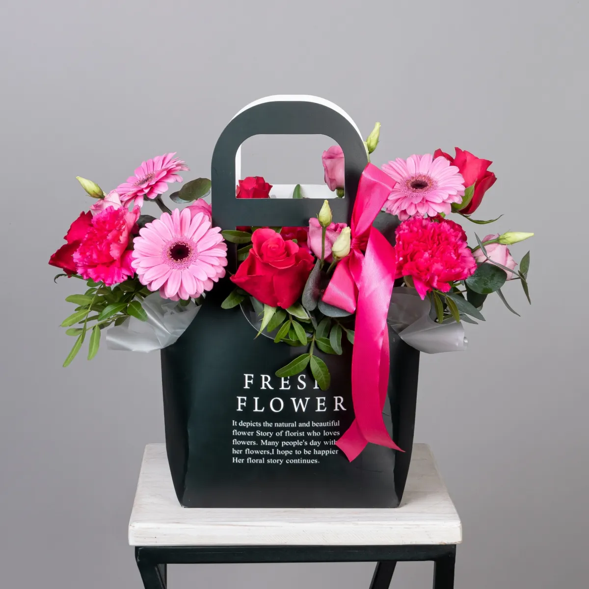 Композиция "Сумочка с розовой герберой"_1