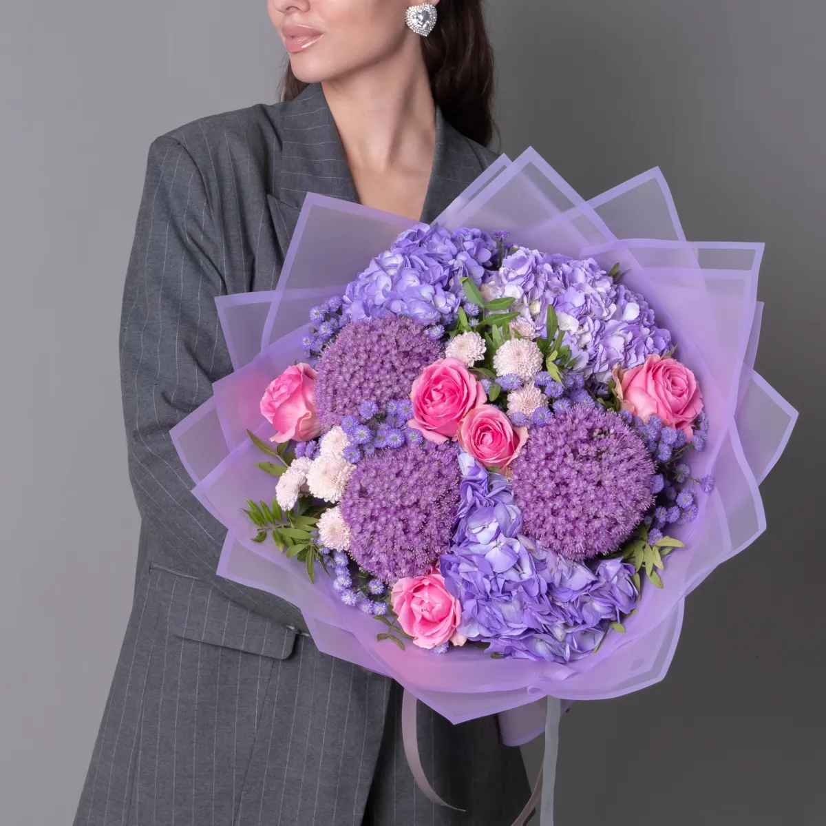 Флористический букет "Лиловая нежность L"_2