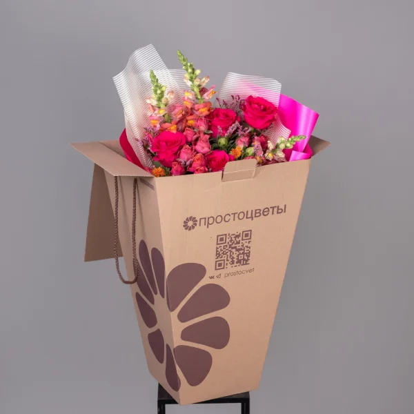 Флористический букет "Малиновый восторг"_6