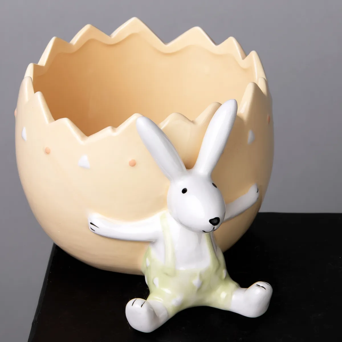 Фигурка ГК Зайчик кашпо 834-880 желтый 18*15*11см_3