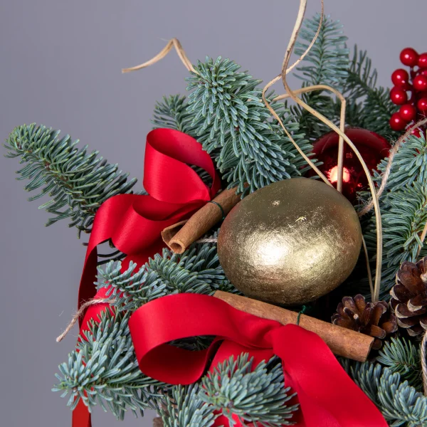 Композиция "Новогодняя с корицей и ягодами"_4