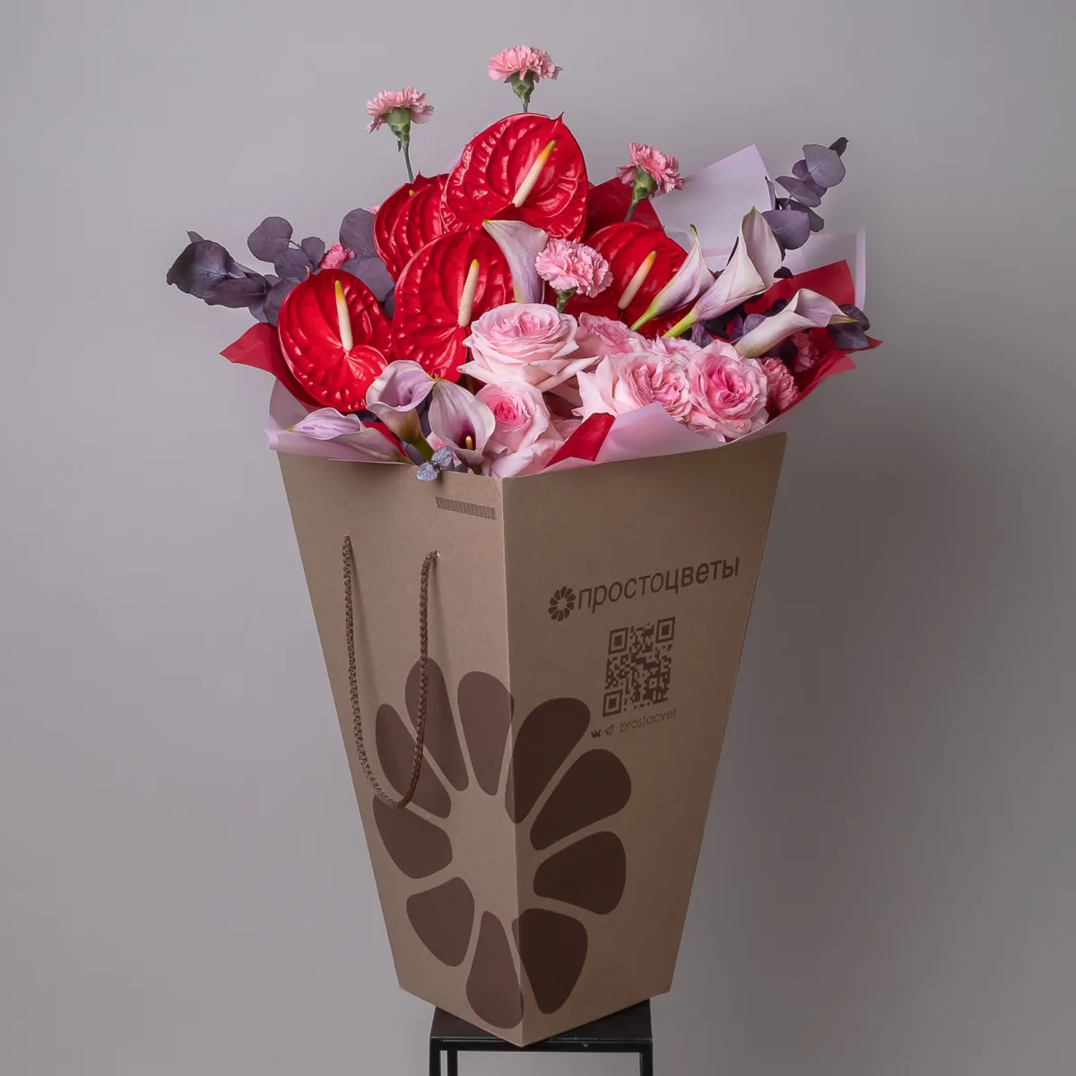 Флористический букет "Розовый фламинго XXL"_6