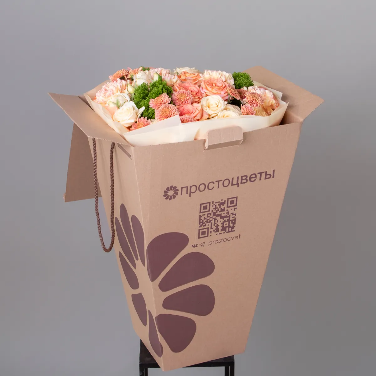 Флористический букет "Персиковый сад L"_6