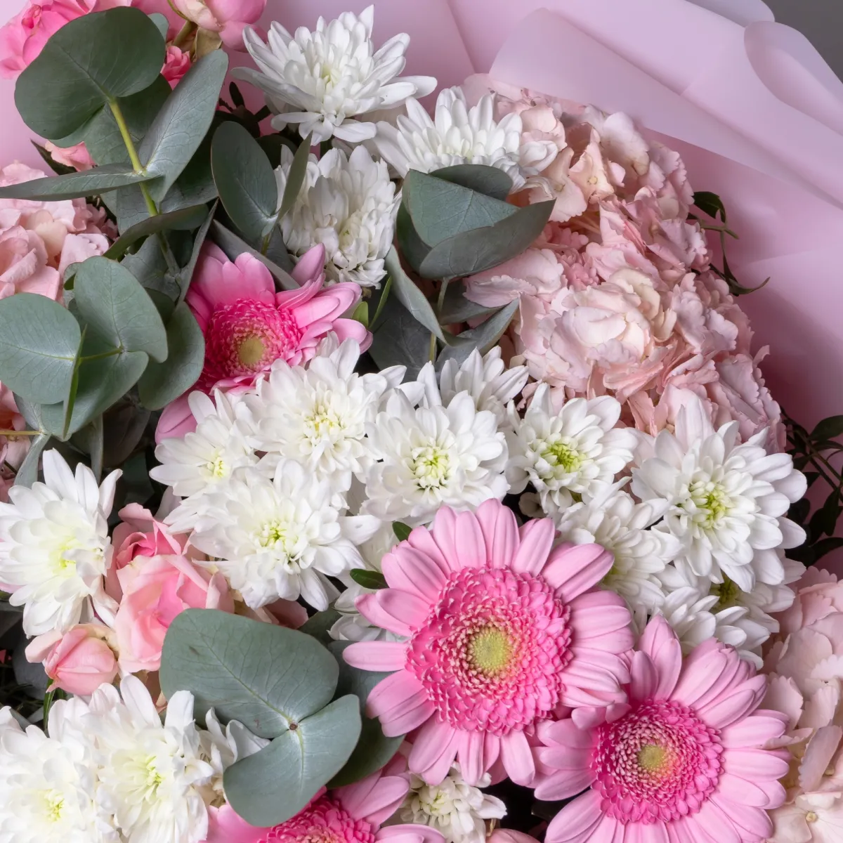 Флористический букет "Розовый шелк"_5