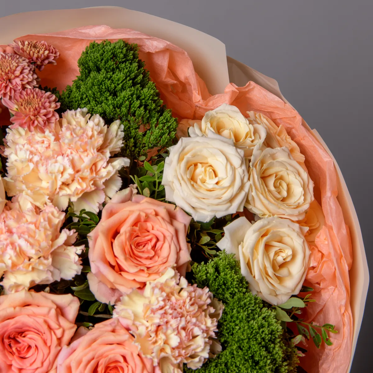 Флористический букет "Персиковый сад L"_4