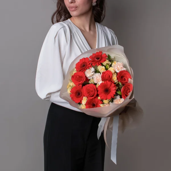 Флористический букет "Яркая мозаика" М_2