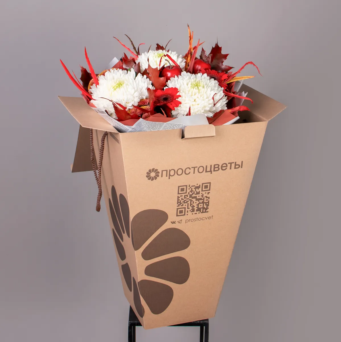 Флористический букет "Алый листопад"_6