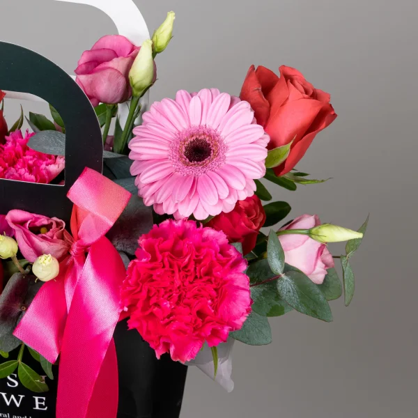 Композиция "Сумочка с розовой герберой"_4