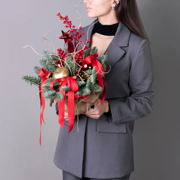 Композиция "Новогодняя с корицей и ягодами"_2