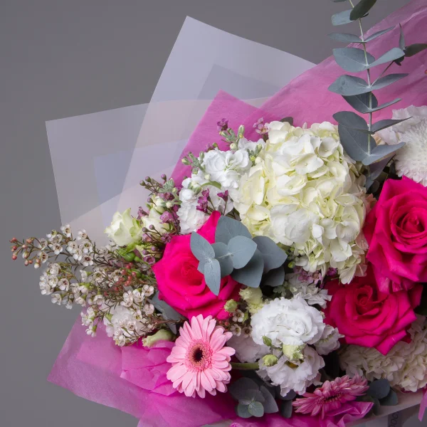 Флористический букет "Розовая вспышка"_3
