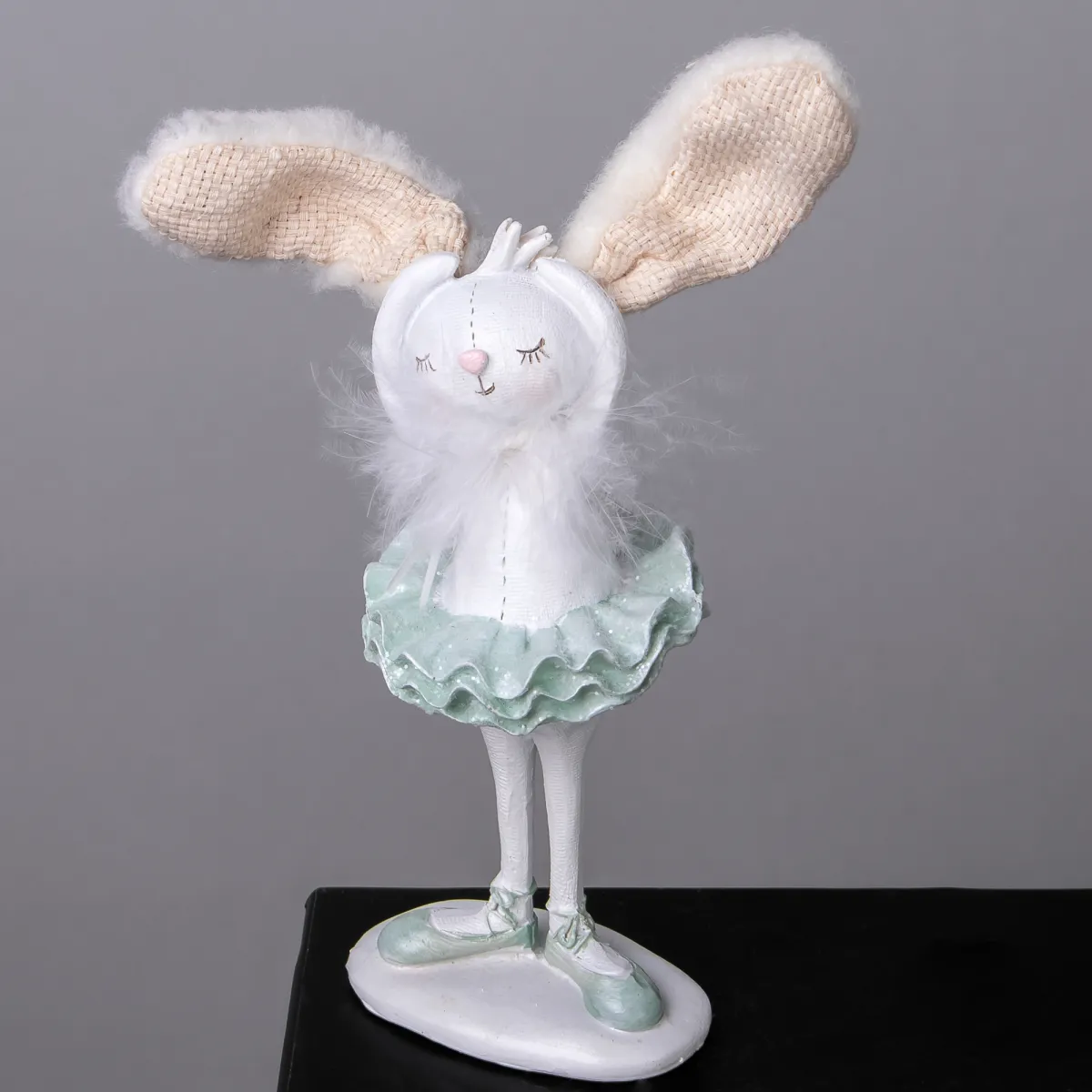 Фигурка ГК Зайка-балерина в зеленой юбке 831-293 7.5x6.8x26см_3