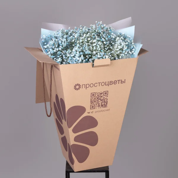 Букет Гипсофила "Крашенная светло-синяя"_5