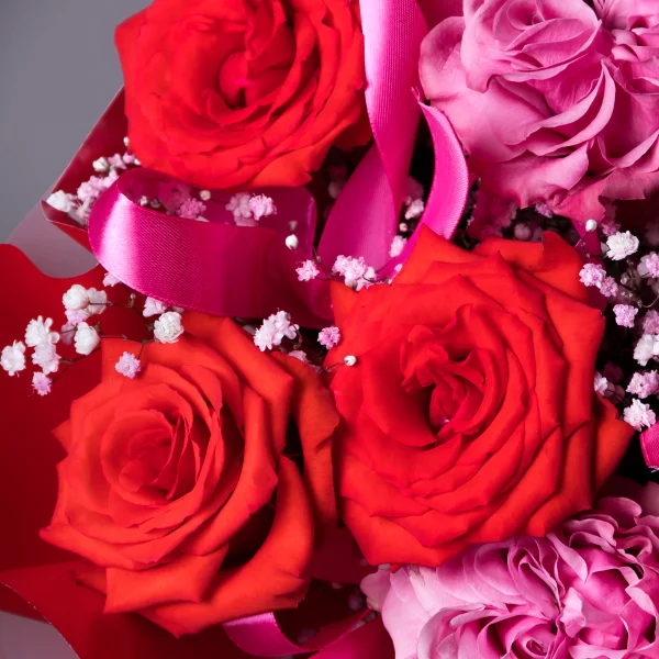 Флористический букет "Розовый фейерверк"_5