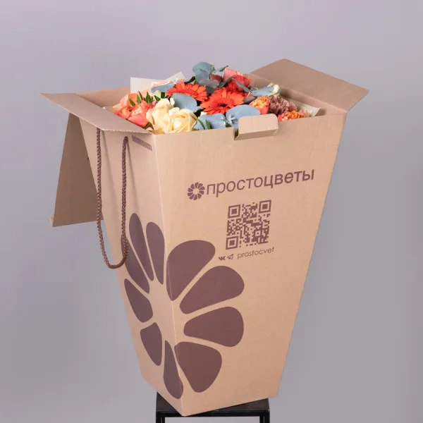 Флористический букет "Огненный закат"_6