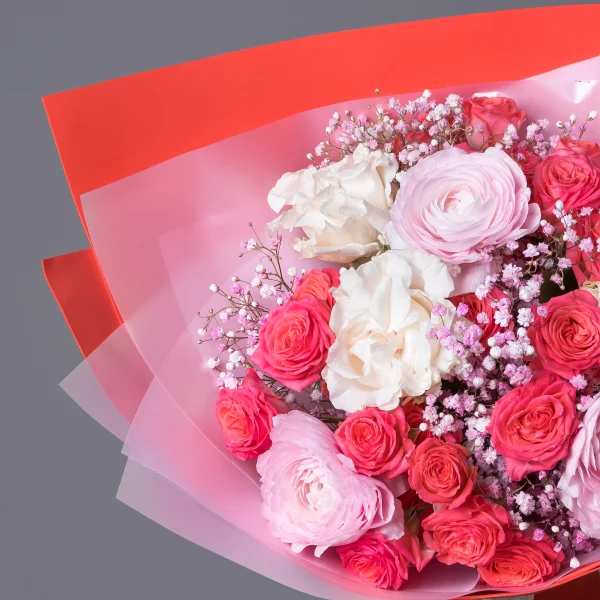 Флористический букет "Сердце в лепестках"_3