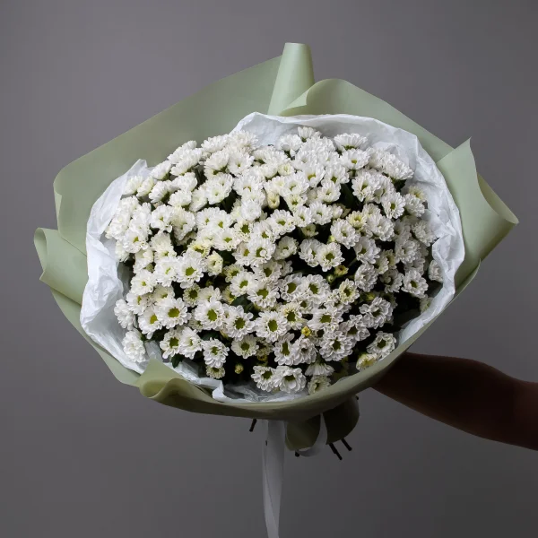 Букет Хризантема_сантини "Мадиба Линди Белая"