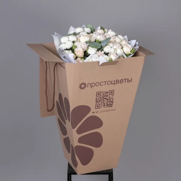 Флористический букет "Персиковое облако"_6