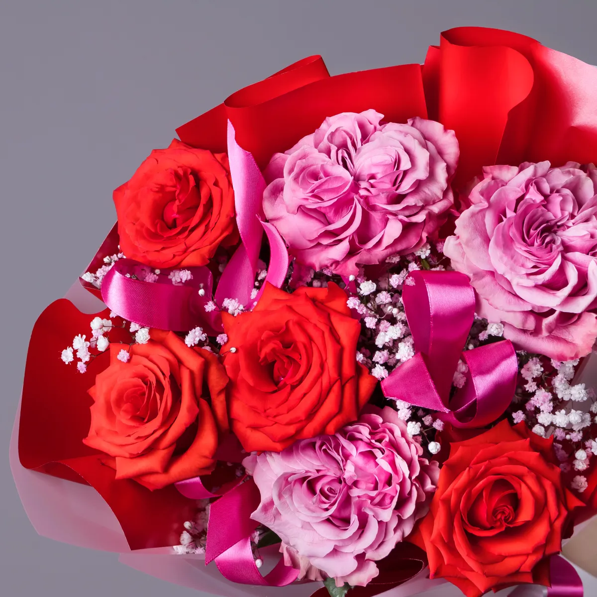 Флористический букет "Розовый фейерверк"_3