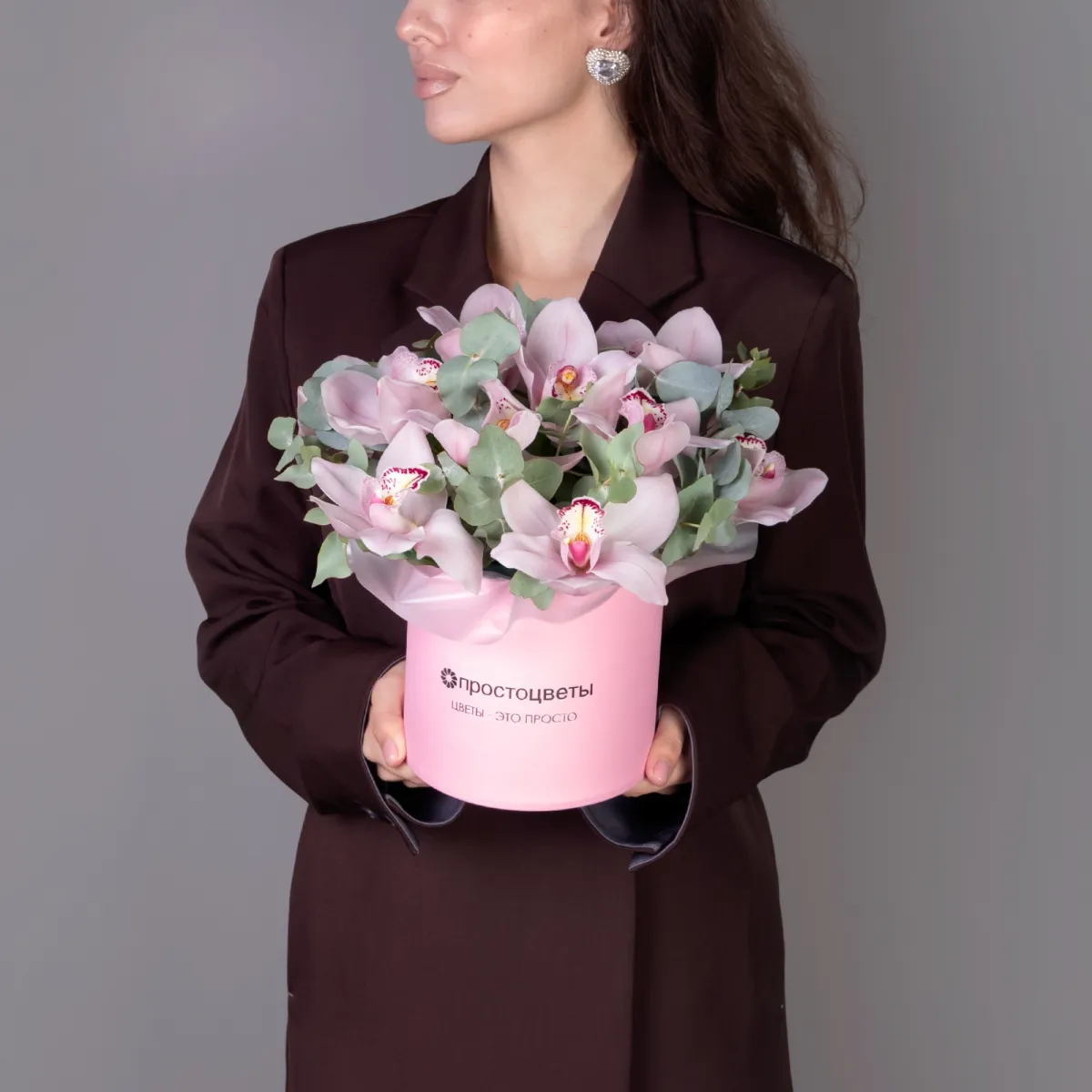 Композиция "Розовые орхидеи с эвкалиптом"_2