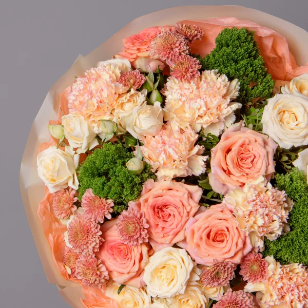 Флористический букет "Персиковый сад L"_3