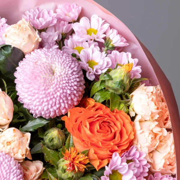 Флористический букет "Персиковый закат"_4