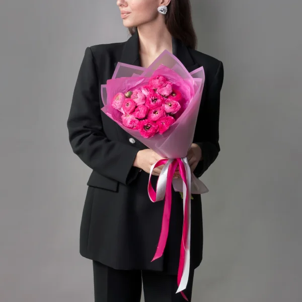 Букет Ранункулус "Элеганс Хот Пинк"_2