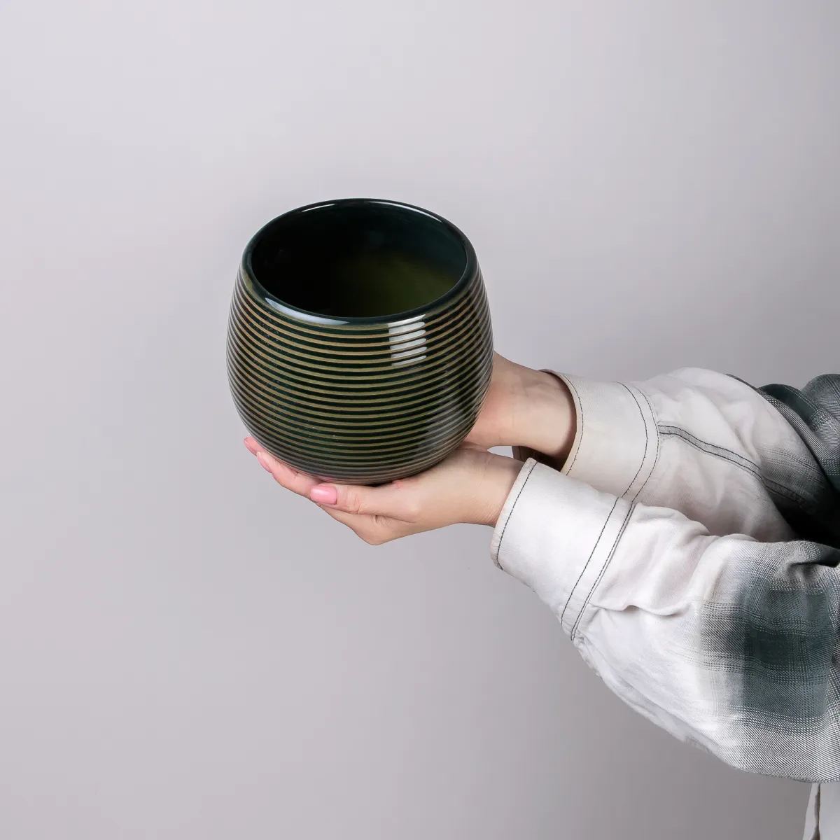 Кашпо Винтаж Ребристый_2