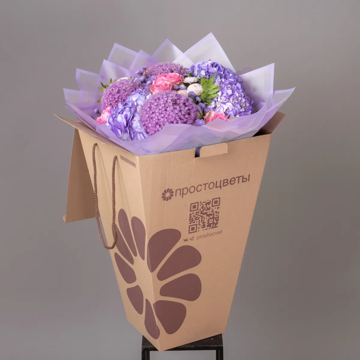 Флористический букет "Лиловая нежность L"_6
