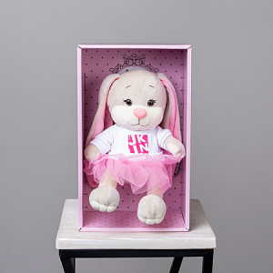 Игрушка Зайка Лин В Свитшоте С Розовой Юбочкой, 20 см, В Коробке