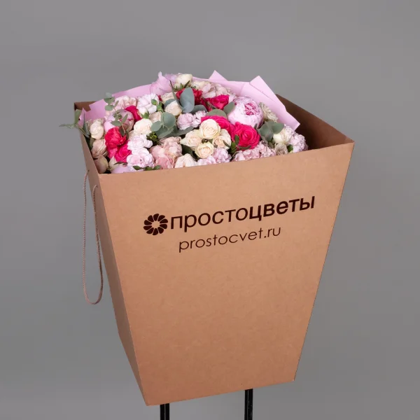 Флористический букет "Малиновый зефир"_6