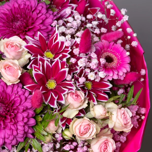 Флористический букет "Малиновая ночь L"_5