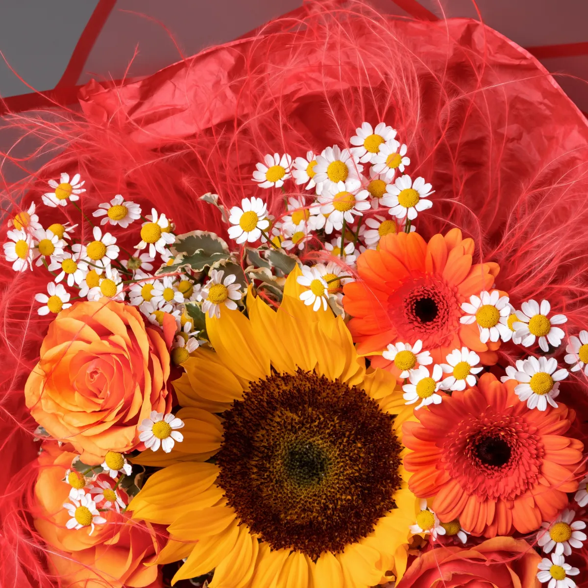 Флористический букет "Алая феерия"_4