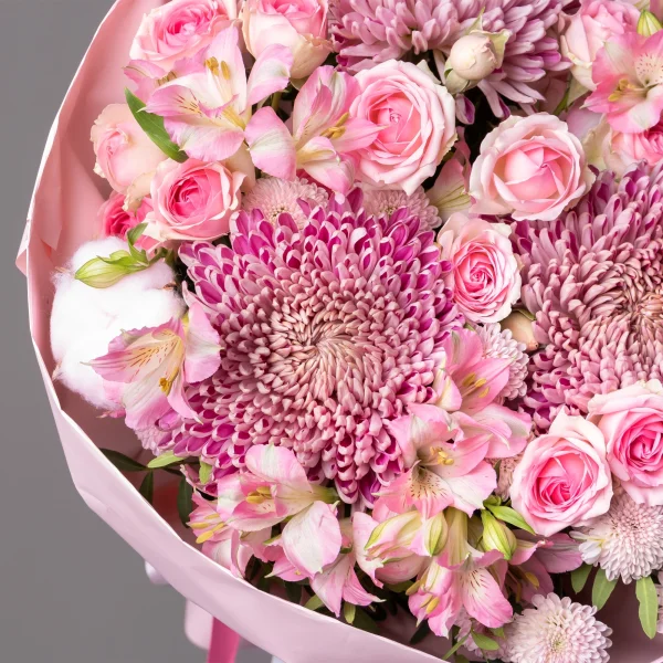 Флористический букет "Сахарная вата"_3