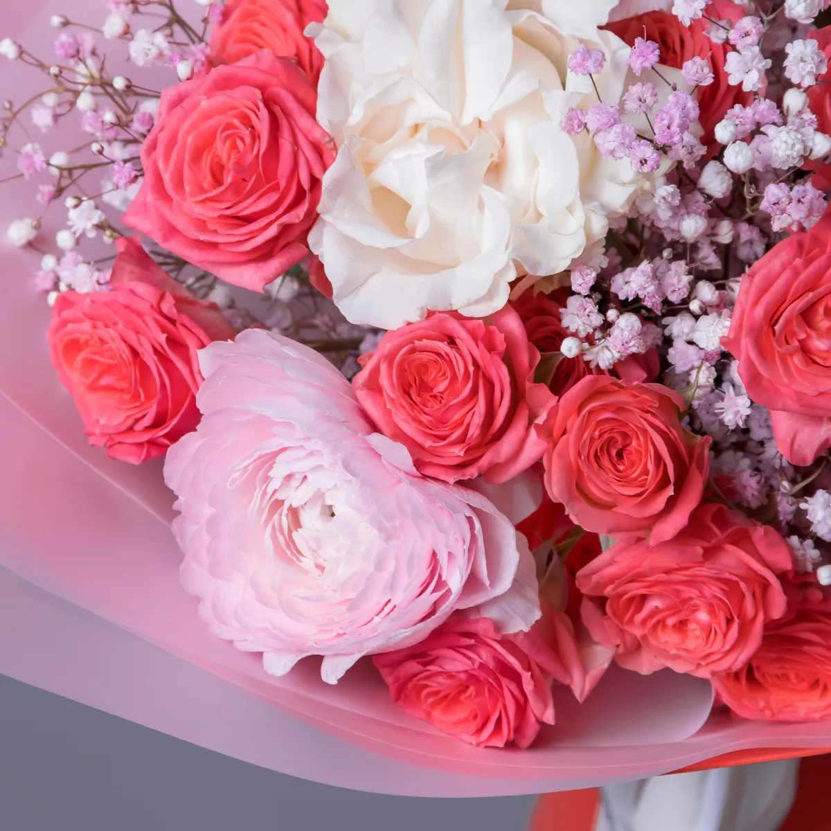 Флористический букет "Сердце в лепестках"_4