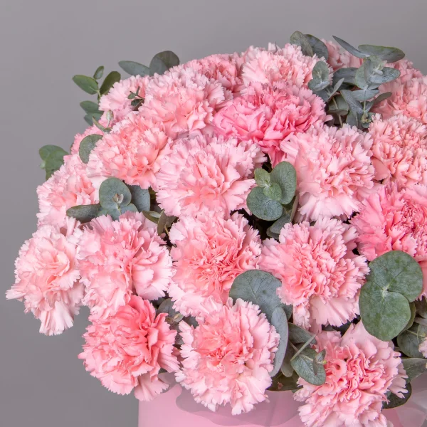 Композиция "Шляпная коробка Розовые Диантусы" XL_3