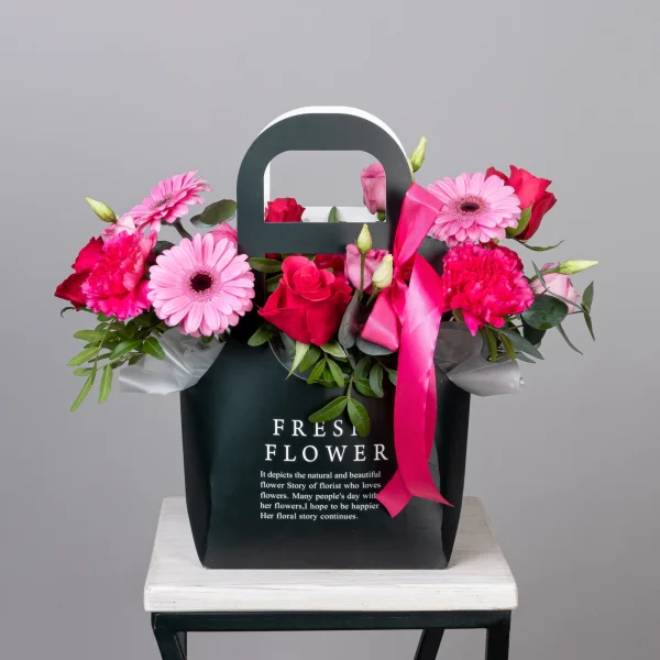 Композиция "Сумочка с розовой герберой"_1