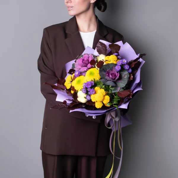 Флористический букет "Солнечный аметист"_2