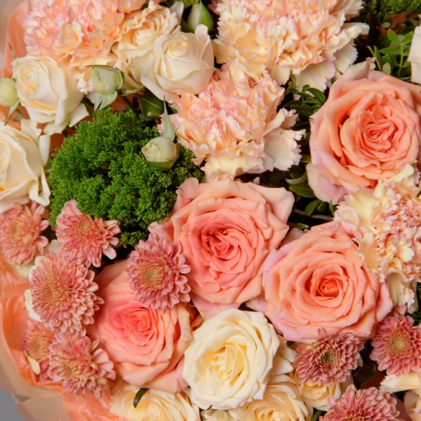 Флористический букет "Персиковый сад L"_5