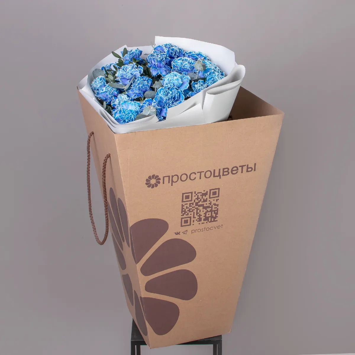 Флористический букет "Голубые Диантусы"_5