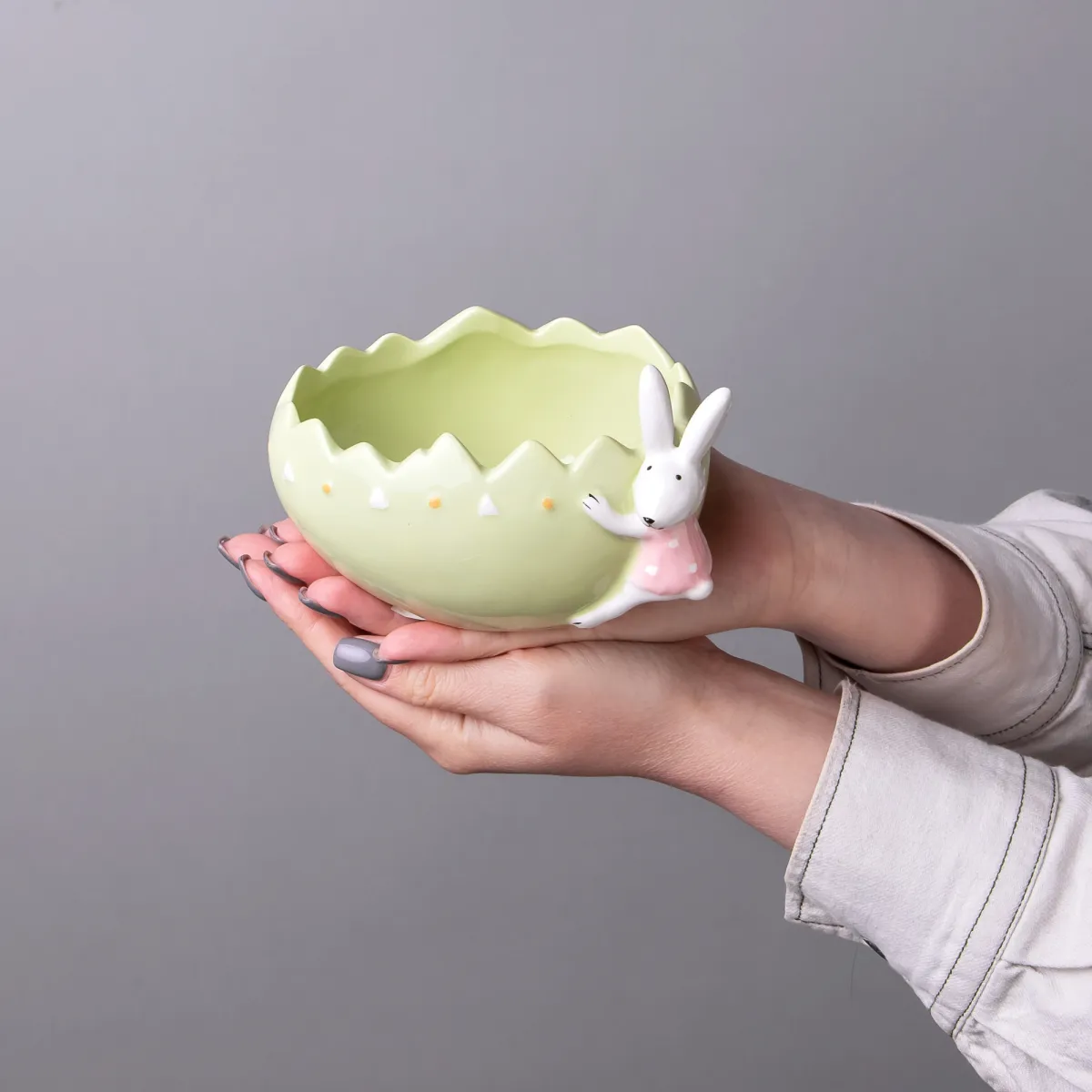 Фигурка ГК Зайчик кашпо 834-881 зеленый_2