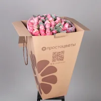 Букет розы с эвкалиптом розовый гранд_4