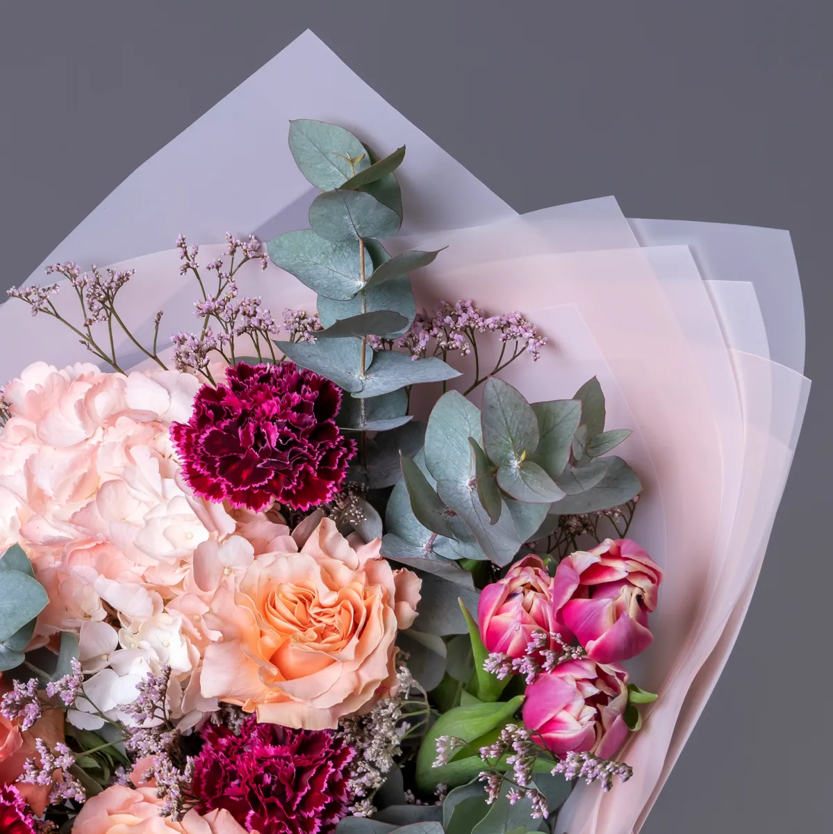 Флористический букет "Винный персик"_4