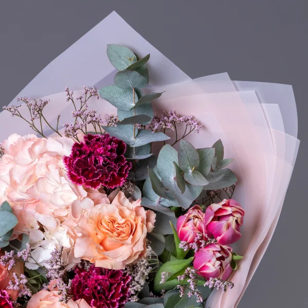Флористический букет "Винный персик"_4