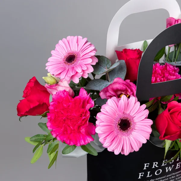 Композиция "Сумочка с розовой герберой"_3